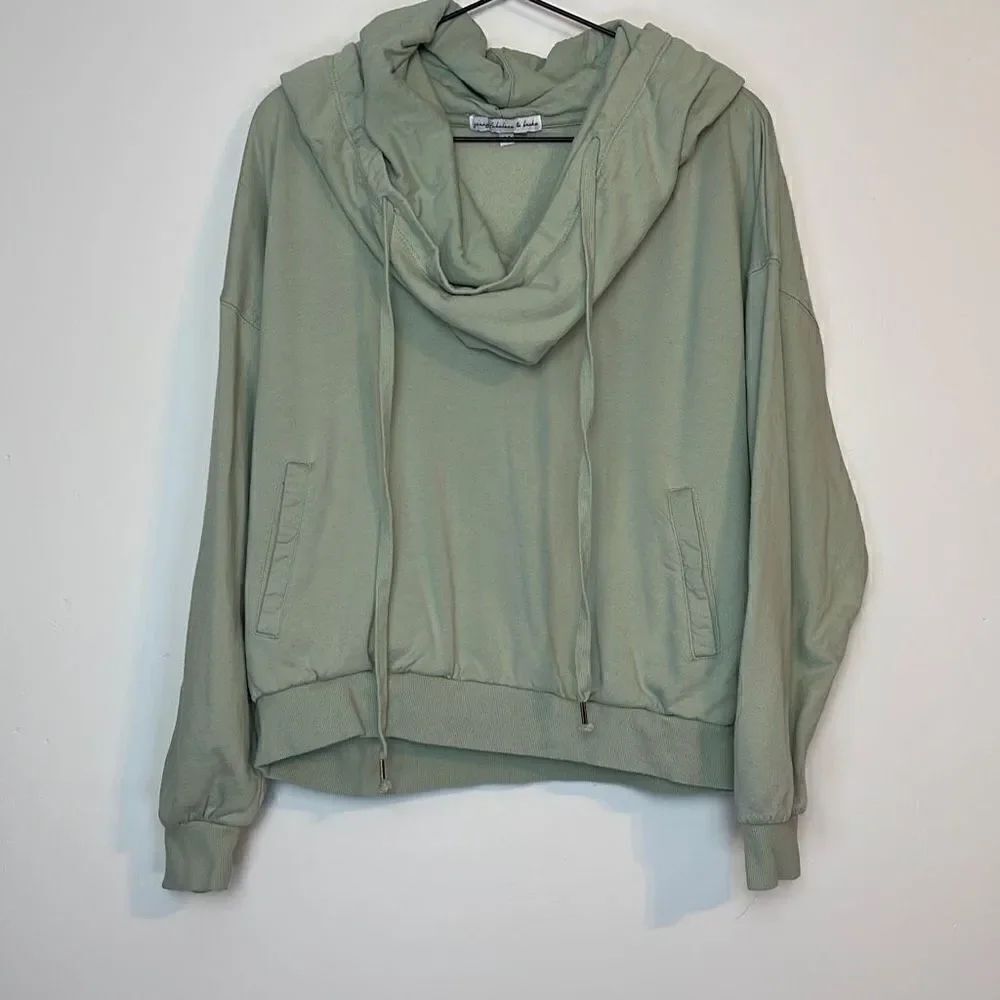 Young, Fabulous, and Broke Monroe Cowl Neck Cropped Hoodie M